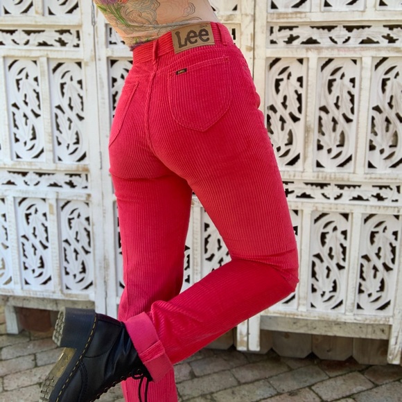 90’s Vintage high waist chunky Lee corduroys - Picture 2 of 12